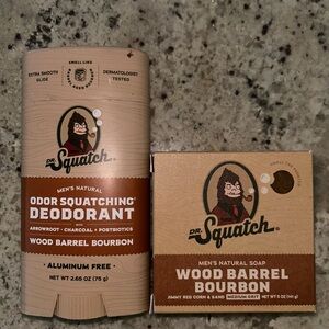 Dr. Squatch Wood Barrel Bourbon Set Soap and Deodorant (NIB) Factory Sealed